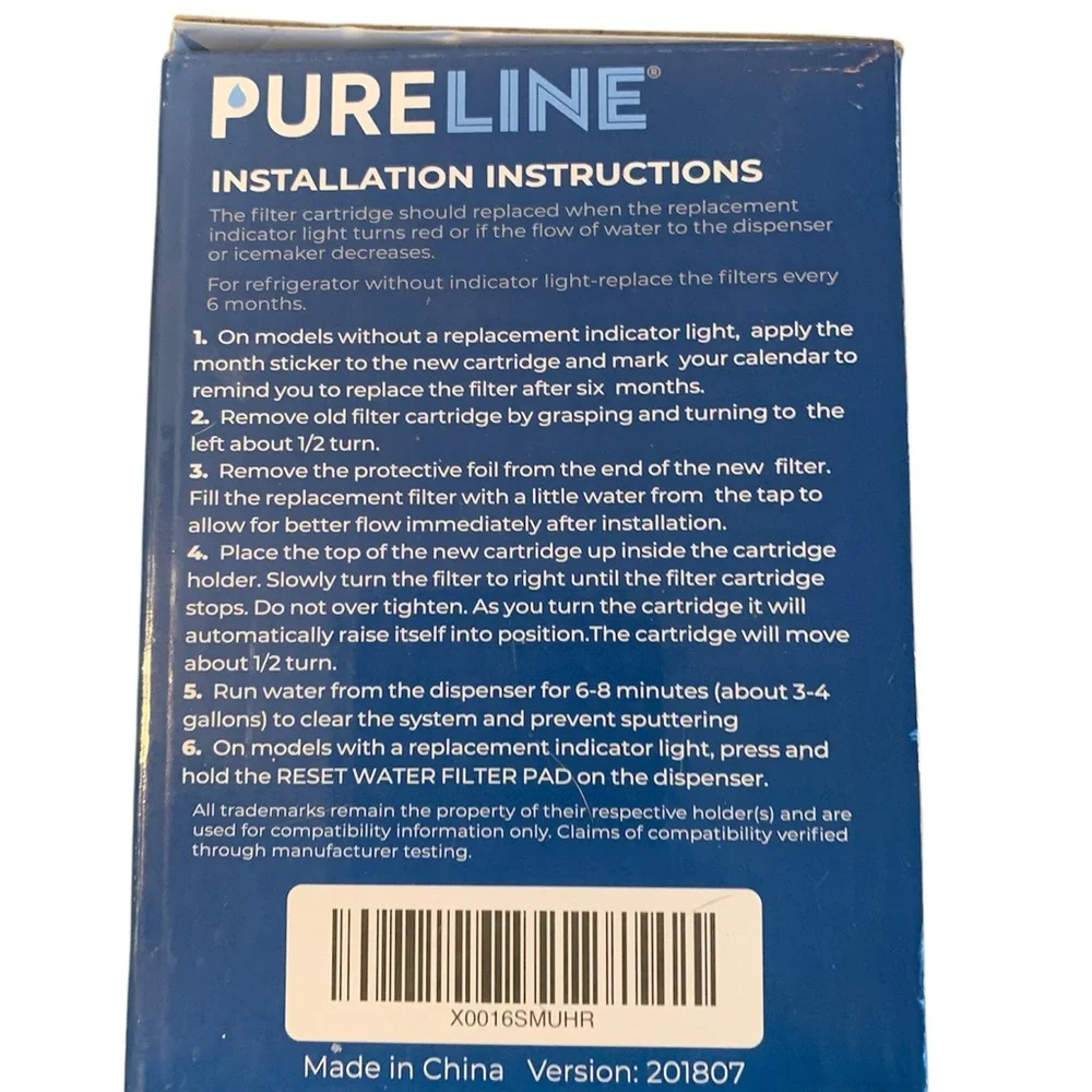 Pureline PL-100 Refrigerator Water Filter‎ (2-Pack) New